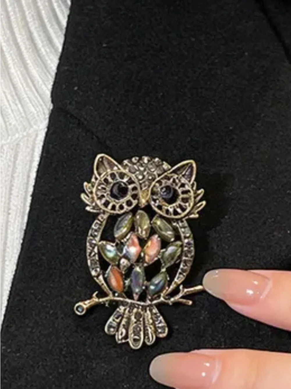 Multicolor Crystal Owl Brooch Pin - Women Jewelry
